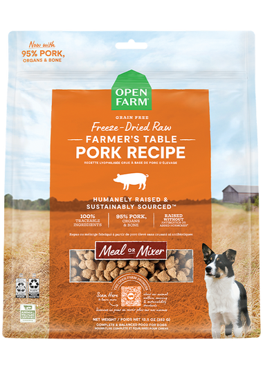 Farmer's Table Pork Freeze Dried Raw Morsels for Dogs