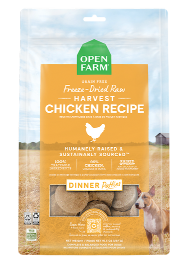 Harvest Chicken Freeze Dried Raw Patties for Dogs
